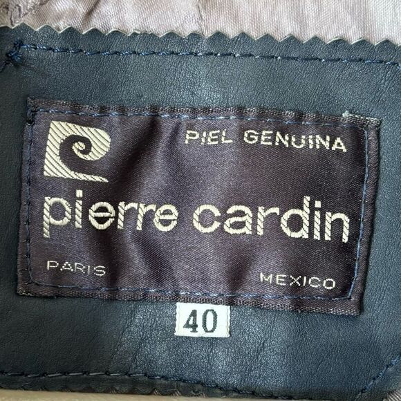 Pierre Cardin Leather Blue Shirt Jacket Size M - Picture 6 of 8